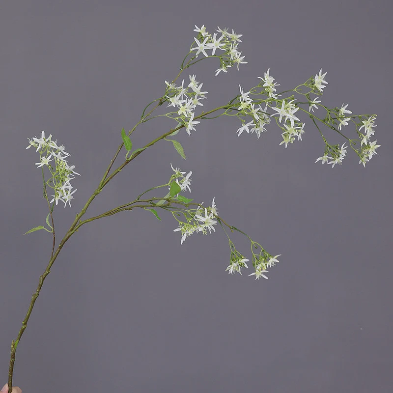 Künstliche Spirea mit Orchideen-Dekor, 120 cm, realistisch aussehende Zweige für Hochzeiten, Home Decor und Gewerberäume