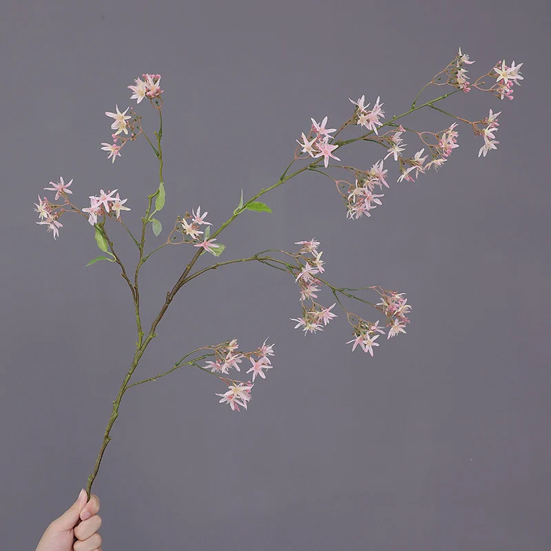 Künstliche Spirea mit Orchideen-Dekor, 120 cm, realistisch aussehende Zweige für Hochzeiten, Home Decor und Gewerberäume