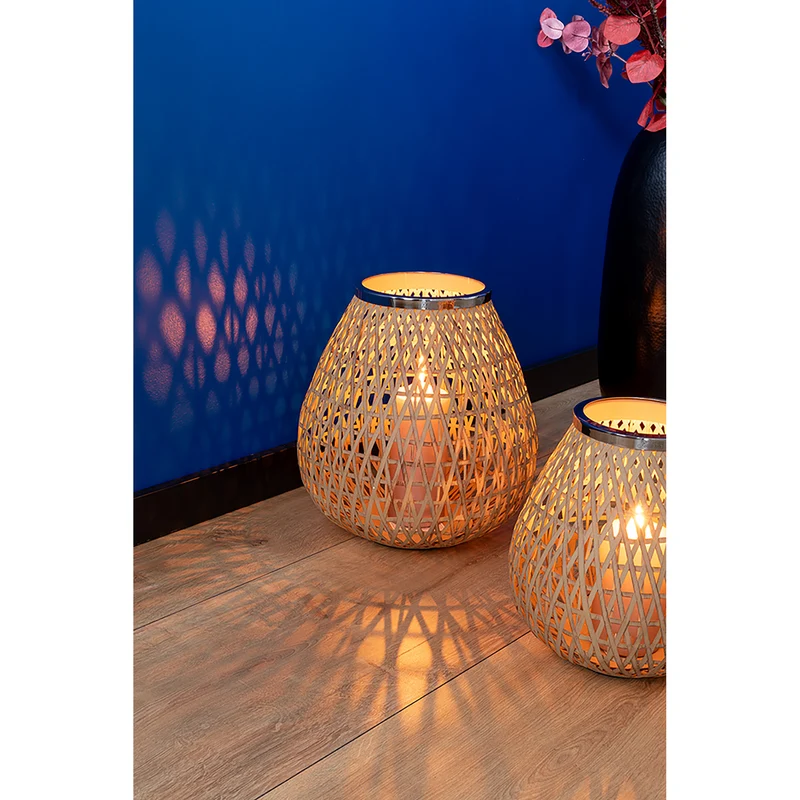 SHONA Windlicht ohne Glas natur