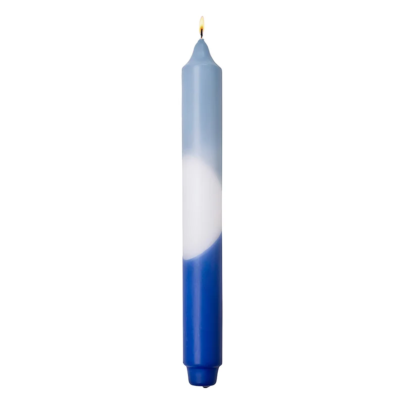 CANDLE 2 farbig getauchte Stabkerze bleu