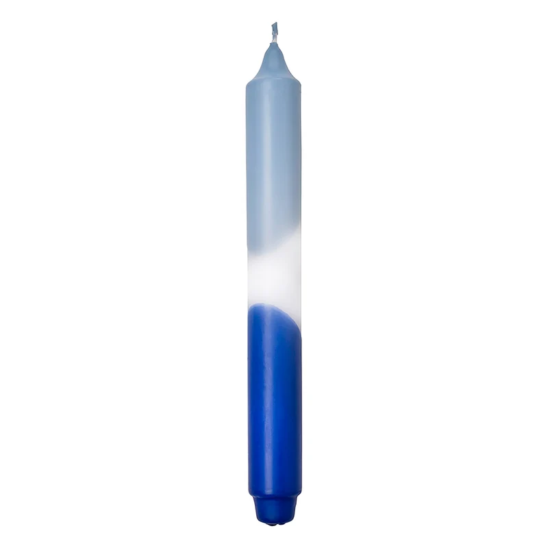 CANDLE 2 farbig getauchte Stabkerze bleu