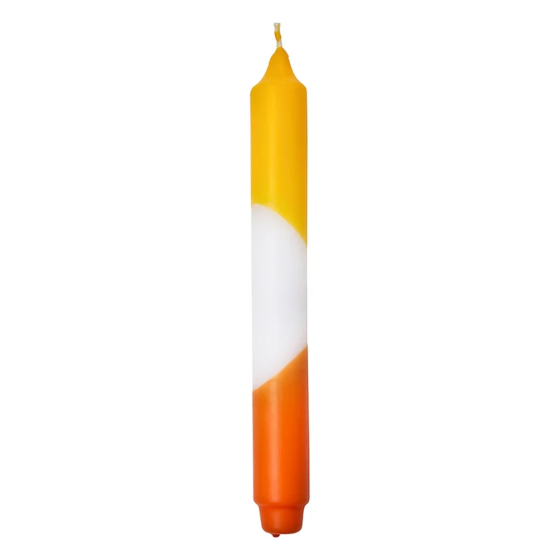 CANDLE 2 farbig getauchte Stabkerze orange