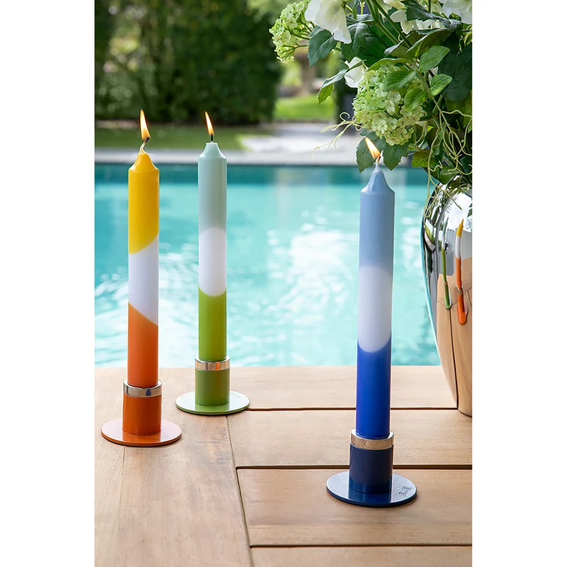 CANDLE 2 farbig getauchte Stabkerze orange