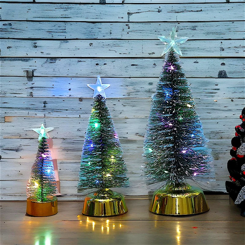 Künstliche Kiefer mit LED-Beleuchtung, 12-25,5 cm, Weihnachtsdekoration, Tischdeko, Ladenausstattung, Geschenk
