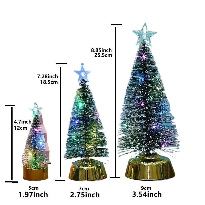Künstliche Kiefer mit LED-Beleuchtung, 12-25,5 cm, Weihnachtsdekoration, Tischdeko, Ladenausstattung, Geschenk