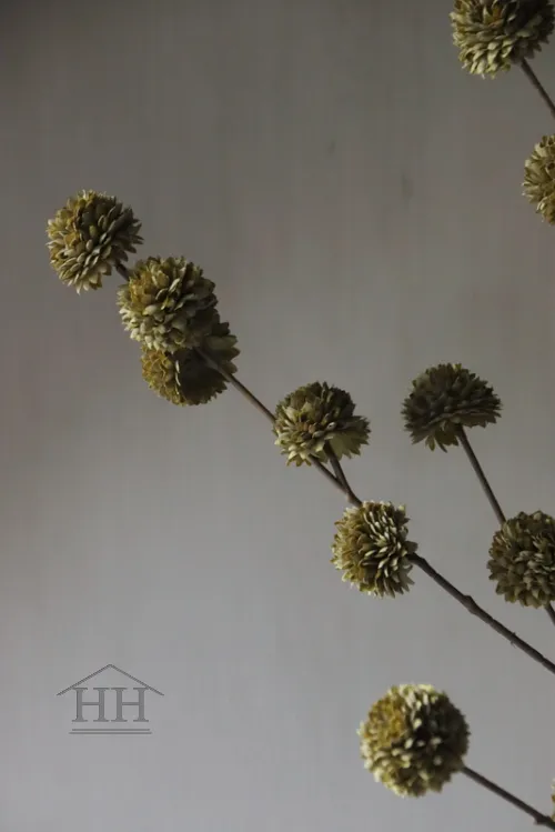 Kunst Pompom olijfgroen 98cm