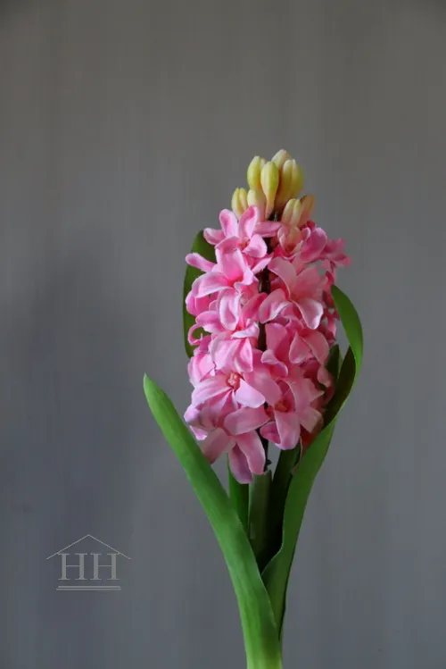 Kunst hyacint op bol roze 30cm