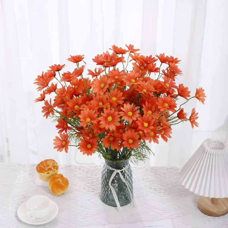 Künstliche Gänseblümchen aus Seide, 51 cm, 5 Stiele mit je 5 Blüten, für Zuhause, Hochzeiten und Gewerbe