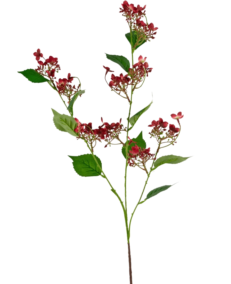 Künstliche Blume Wild Hydrangea 93 cm rot
