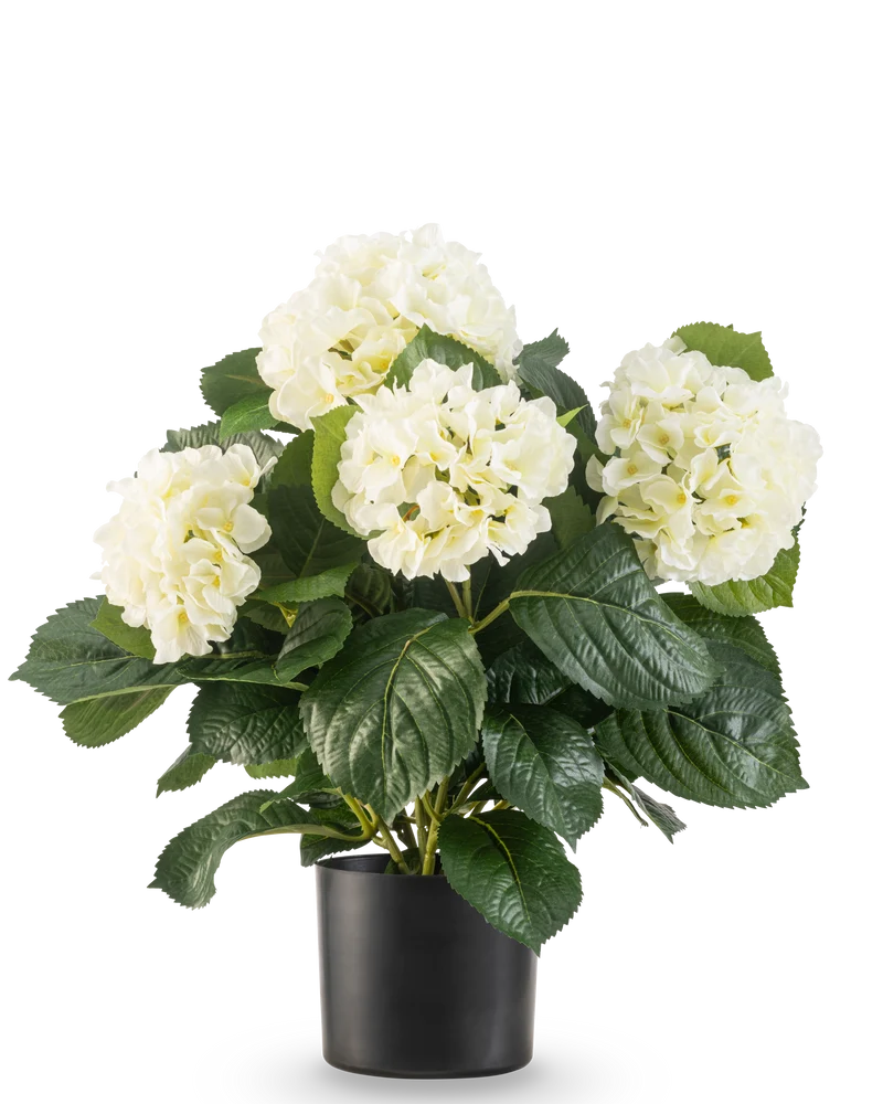 Künstliche Hortensie 43 cm weiß