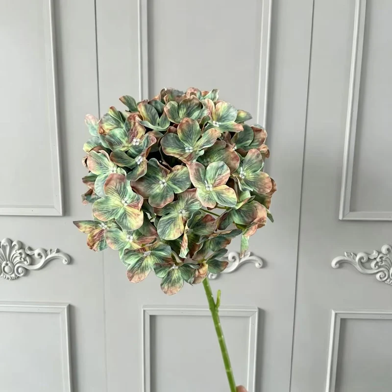 Künstliche Hortensie, 67 cm, hochwertig naturgetreu, für Hochzeit, Trauerfeier, Dekoration, Innenraum, 1 Stiel