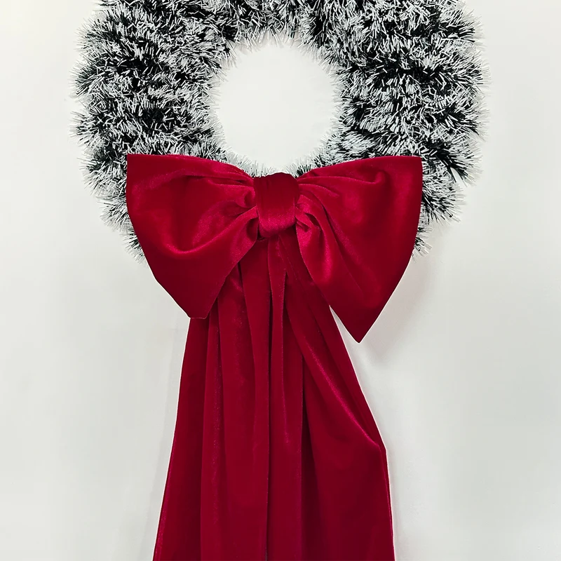 Weihnachtsdeko Schleife aus Samt, 209 cm lang, festliche Partydekoration, für Innen- und Außenbereich, Hochzeiten, Events