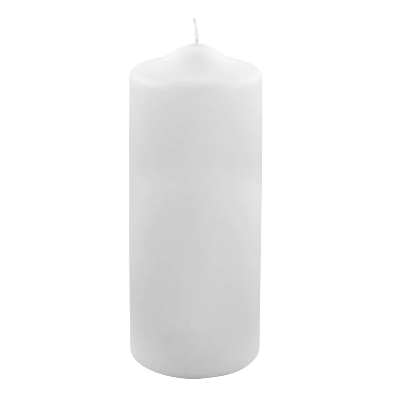 CANDLE metallic Stumpenkerze weiß