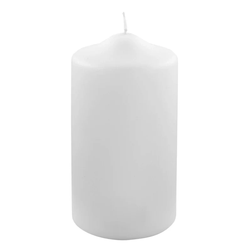 CANDLE metallic Stumpenkerze weiß