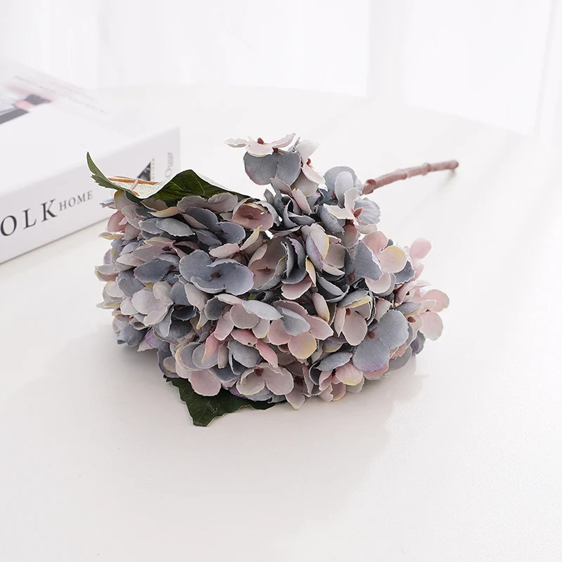Künstliche Hortensie (33 cm) aus Seide, retro Farben, für Hochzeitsdeko, Wohnaccessoires, Hotel- & Gewerbedekoration