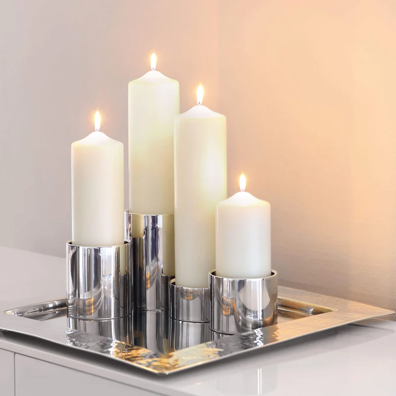 CANDLE getauchte Stumpenkerze creme
