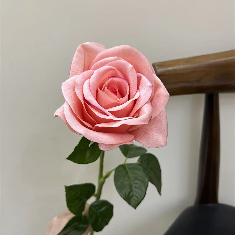 Real-Touch Kunstrose (Carola), 66 cm lang, 10 cm Blütendurchmesser - Hochwertige künstliche Rose für Hochzeitsdeko, Haushalt, Einzelhandel und Großhandel