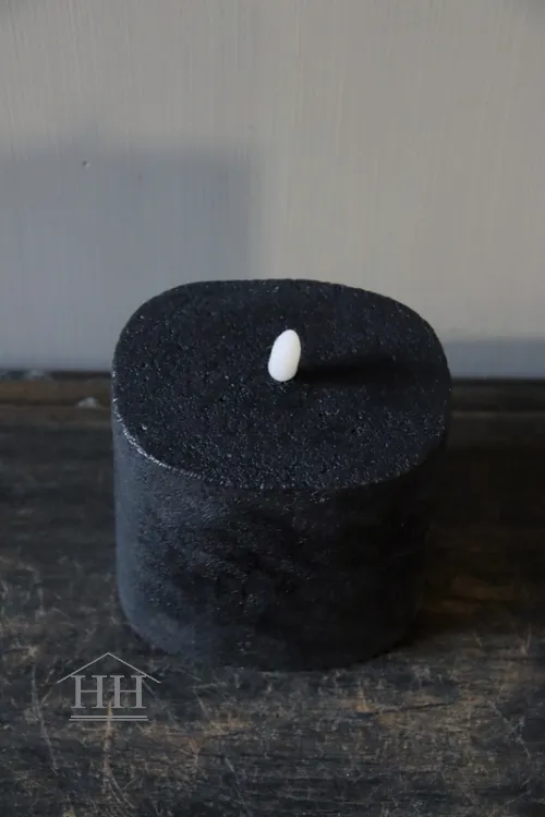 Countryfield - led kaars ovaal zwart - 8x10x10cm