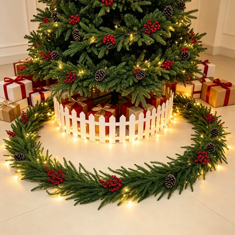 Künstliche Kiefernzapfen-Traube 180 cm, realistische Weihnachtsdeko für Treppe, Tisch, Hochzeit, Grabgestaltung, ganzjährig nutzbar