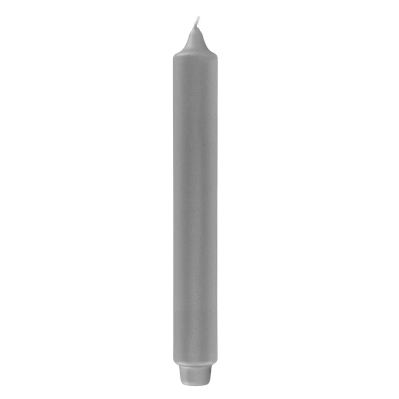 CANDLE metallic Stabkerze grau