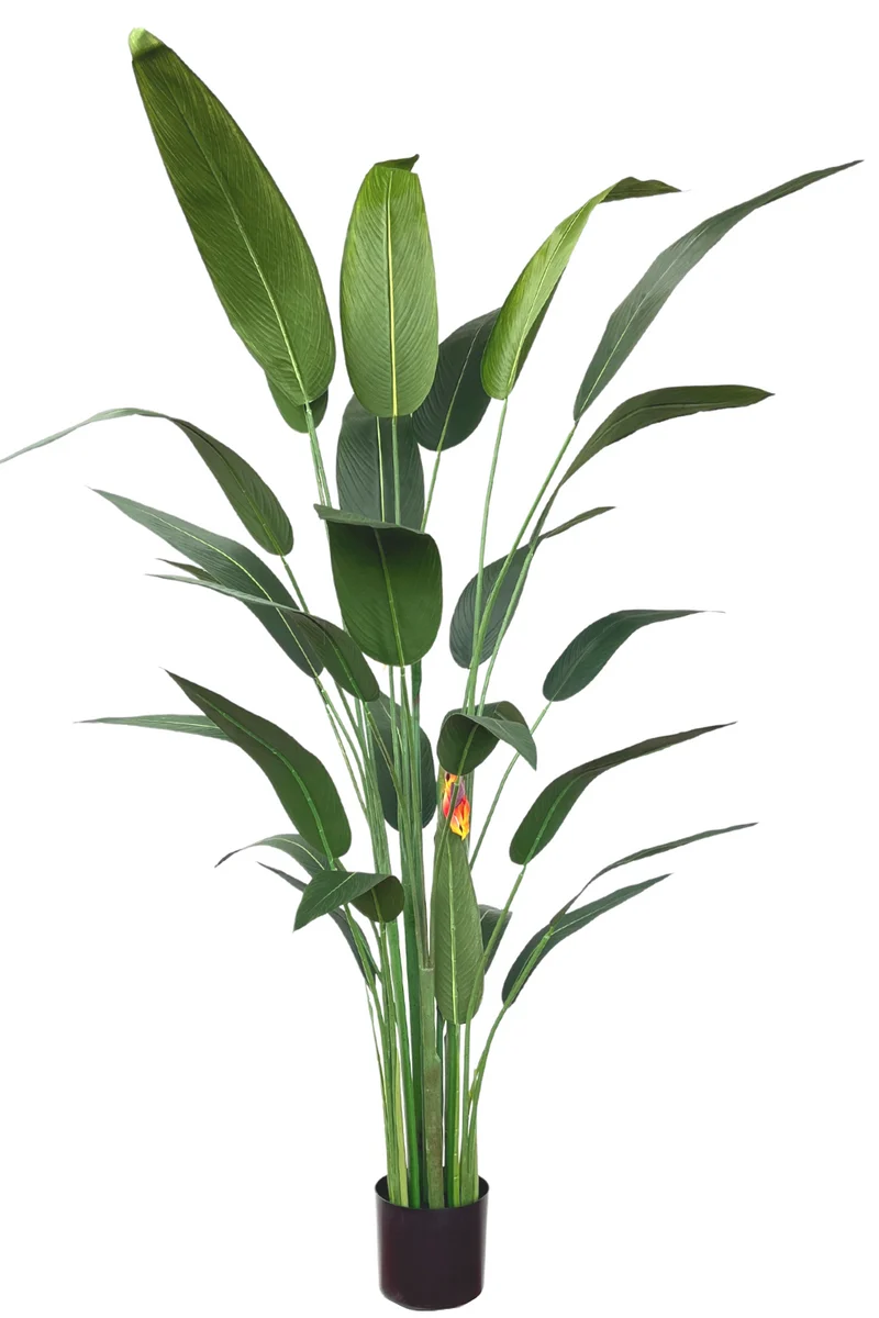 Strelitzie Kunstpflanze mit Blume 180cm