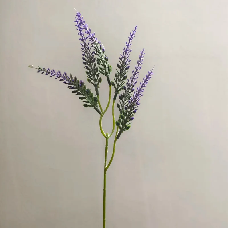 Restposten 35 cm Künstlicher Lavendelzweig – Beflockter Kunst-Lavendel aus Kunststoff