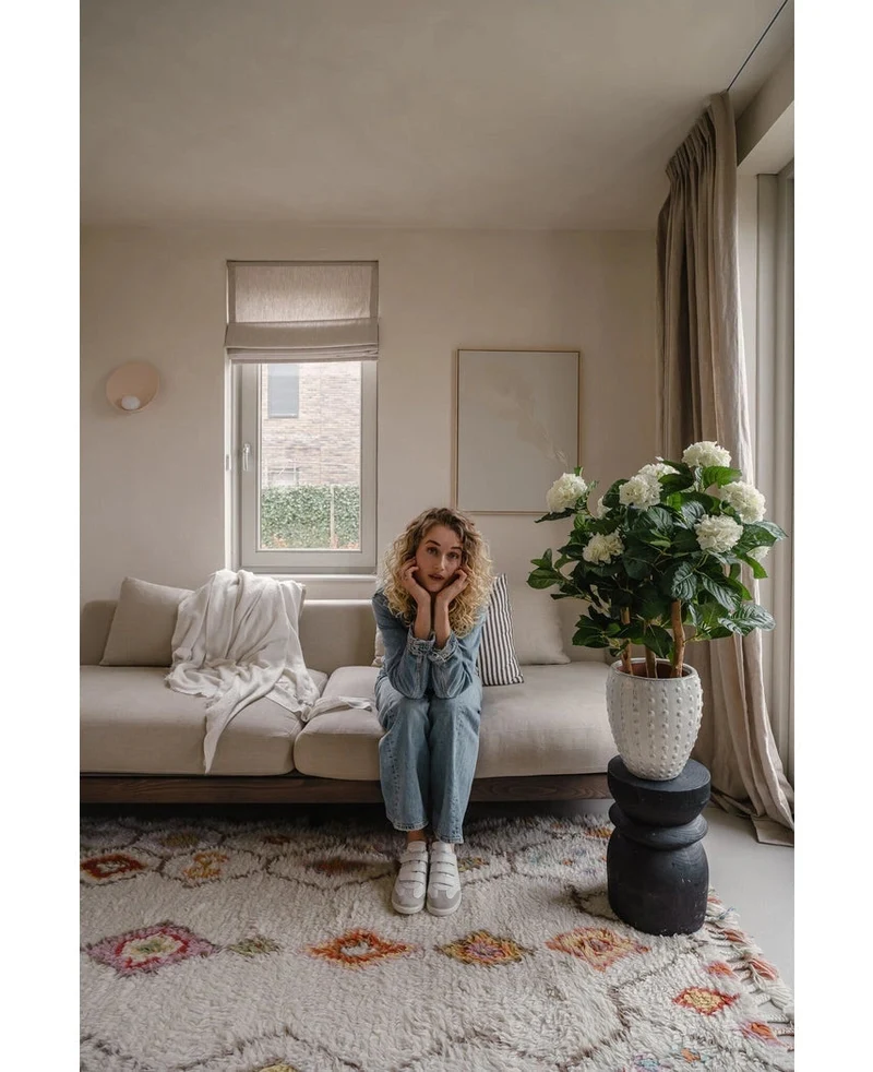 Weiße künstliche Hortensie 85 cm