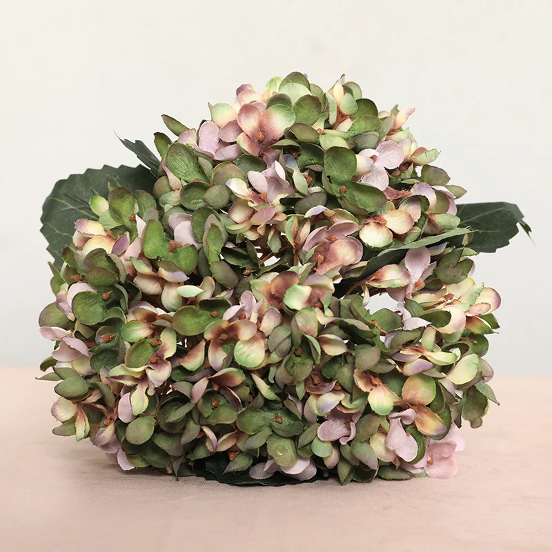 3x künstliche Hortensie Stiele aus Seide, 33 cm, realistisch, für Hochzeit, Dekoration, Shop, Büros, ganzjährig, beugbar