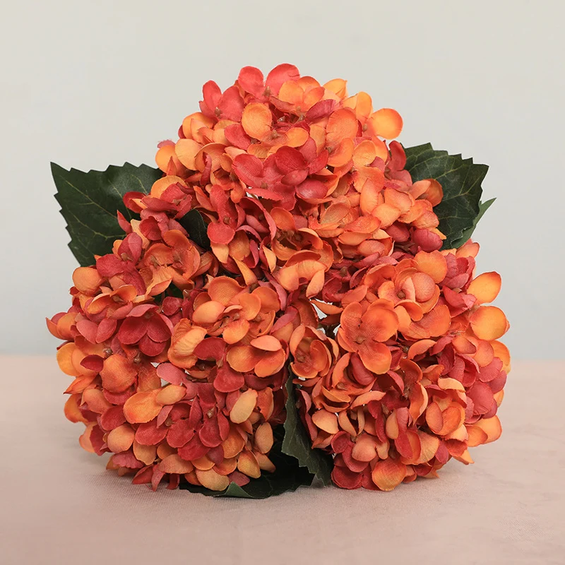 3x künstliche Hortensie Stiele aus Seide, 33 cm, realistisch, für Hochzeit, Dekoration, Shop, Büros, ganzjährig, beugbar