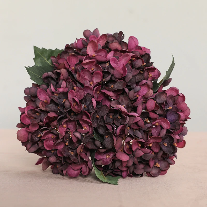 3x künstliche Hortensie Stiele aus Seide, 33 cm, realistisch, für Hochzeit, Dekoration, Shop, Büros, ganzjährig, beugbar