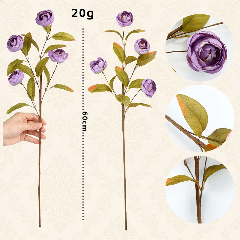 Künstliche Seidenrose 60 cm, realistische Dekoration für Hochzeit, Trauerfeier, Shop-Deko, Innenraum, ohne Vase