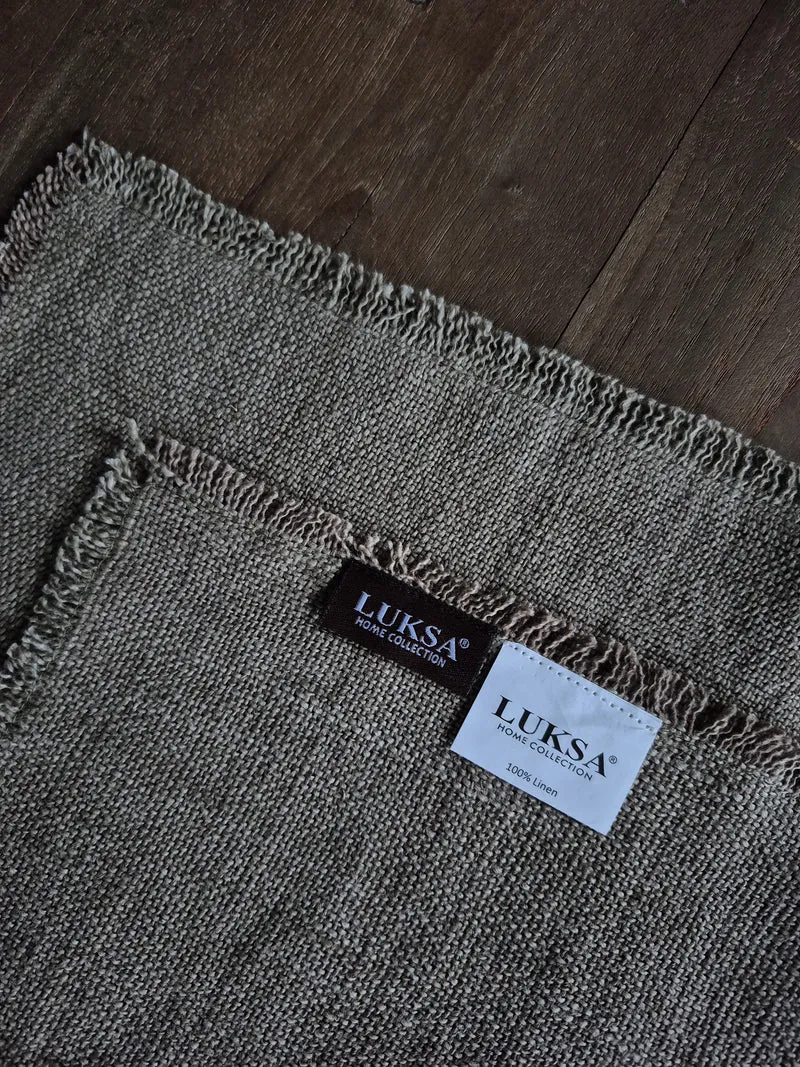 Linnen servet -2 stuks- Azra taupe Luksa 45x45cm