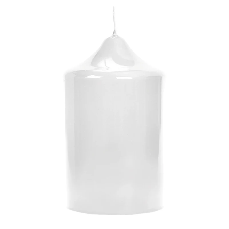CANDLE gelackte Stumpenkerze weiß
