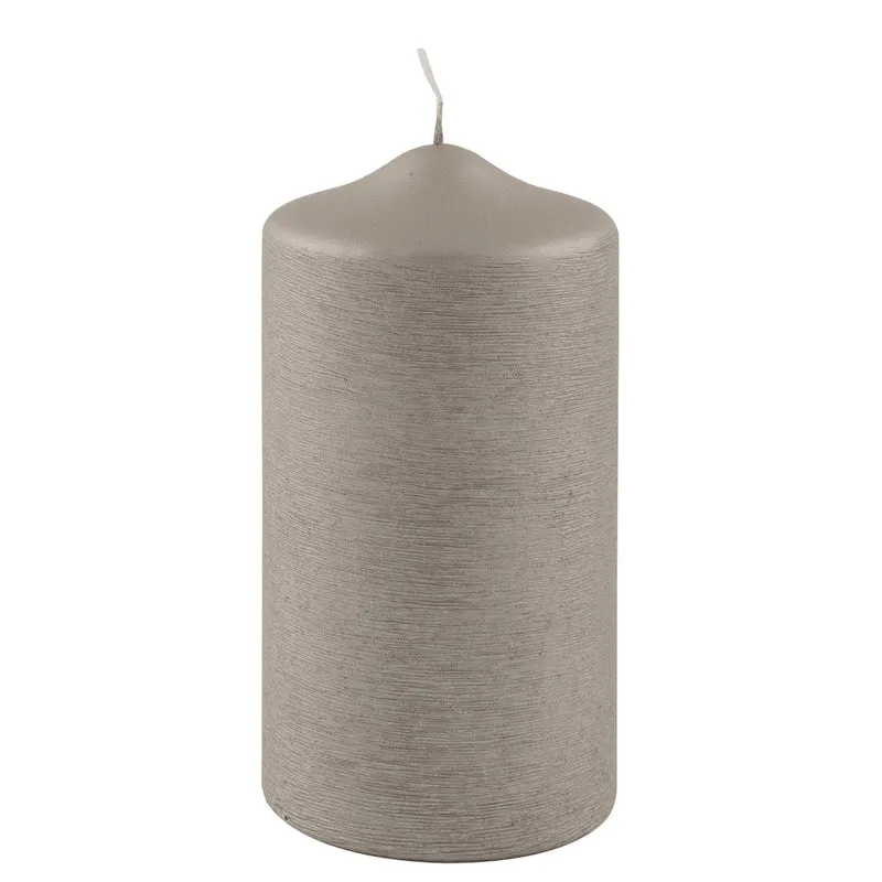 CANDLE gebürstet metallic Stumpenkerze stein