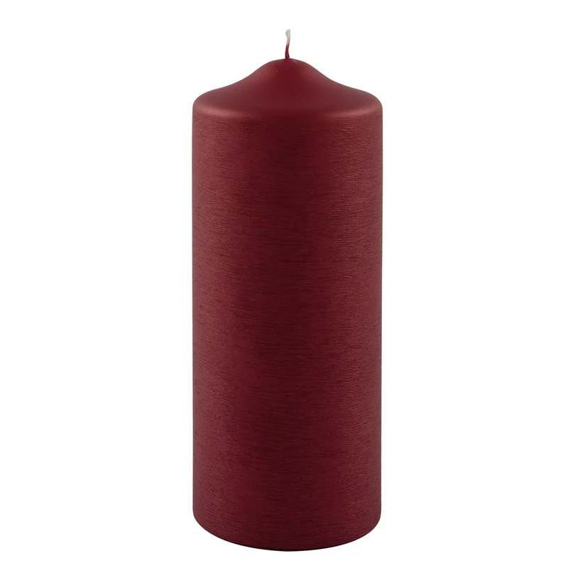 CANDLE gebürstet metallic Stumpenkerze rot