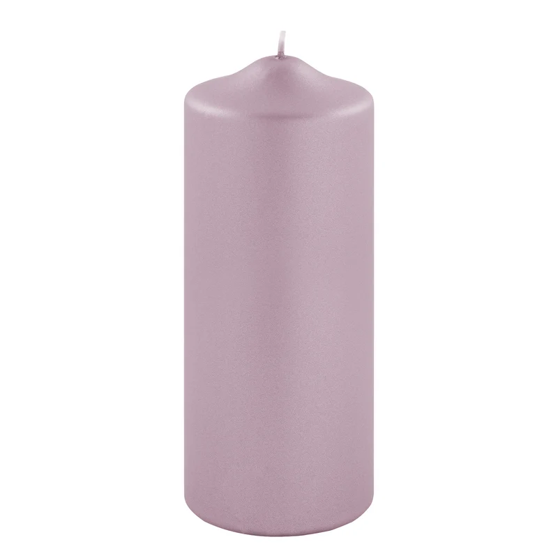 CANDLE metallic Stumpenkerze rose