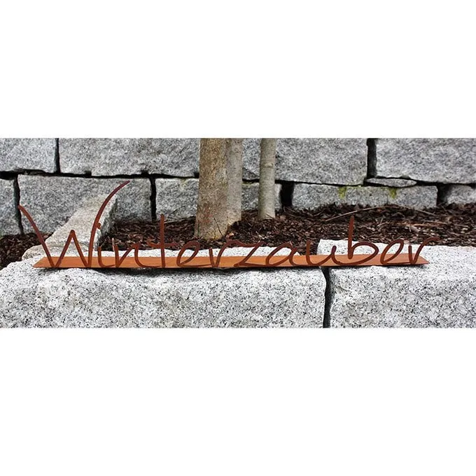 Winterzauber Deko-Schild in Edelrost – Schriftzug für Fenster und Garten