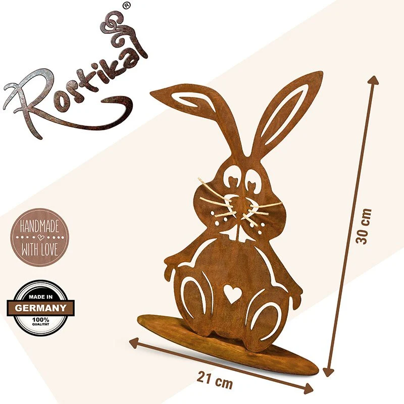 Hase Schnurri – Osterfigur mit Charakter in Edelrost