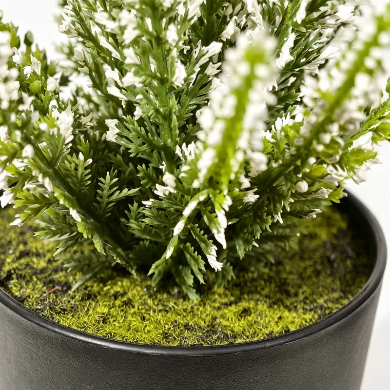 künstliche Erika 24cm, Kunstpflanze UV-beständig, mit Topf, für Ihre Herbstdeko, den Balkon & geschützten Außenbereich