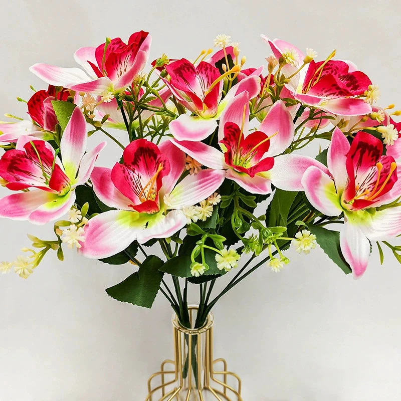 Künstliche Orchideen Seidenblumen, 36 cm hoch, realistisch für Hochzeit, Dekoration, Innen & Außen, 6 Farben