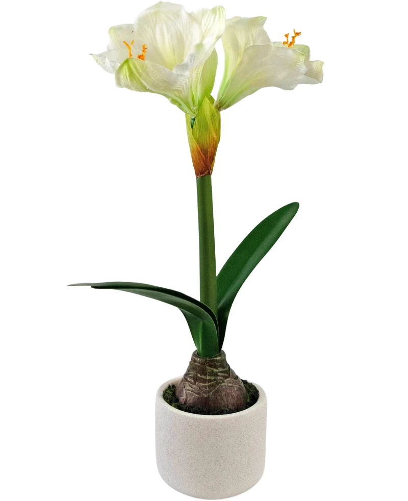 Künstliche Blume Amaryllis weiß 48 cm