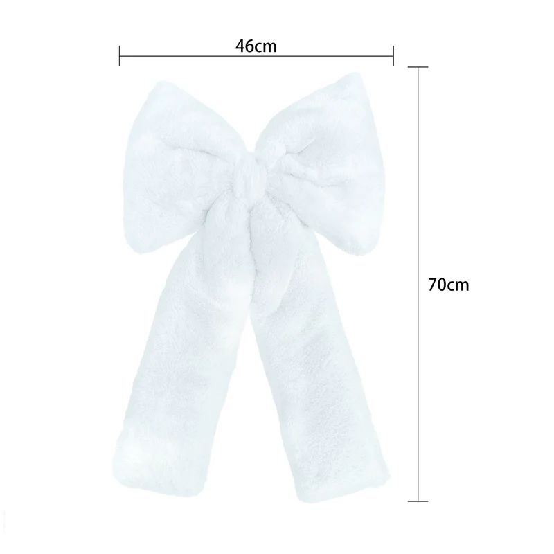 Weihnachts-Schleife aus Plüsch, 3 Größen (30-70 cm), Rot/Weiß, Dekoration für Hochzeiten, Events, Festdekoration, realistische Optik
