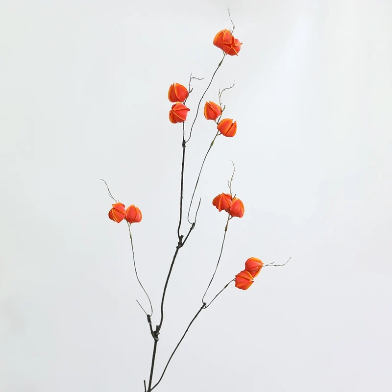 Künstliche Laternenfrucht-Zweige, 98 cm, Real-Touch, Vintage-Dekoration für Hochzeit, Geschäft, Zuhause, Blumenarrangement