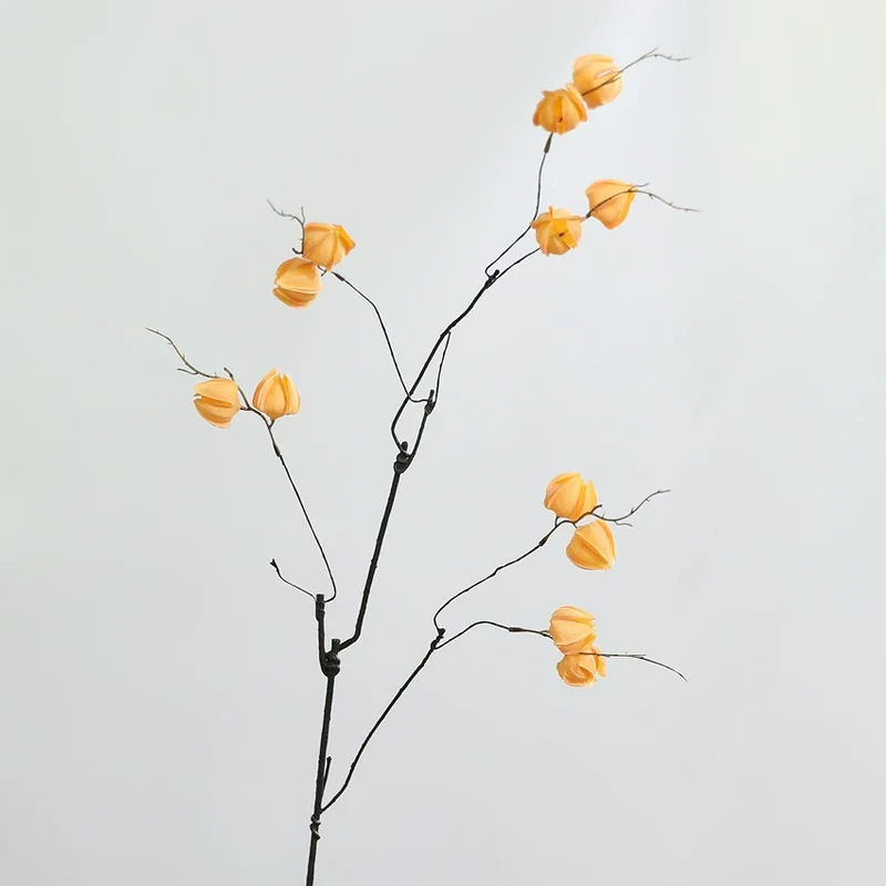 Künstliche Laternenfrucht-Zweige, 98 cm, Real-Touch, Vintage-Dekoration für Hochzeit, Geschäft, Zuhause, Blumenarrangement