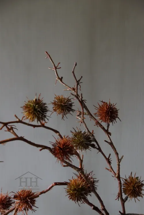 Kunsttak ricinus bruin groen 75cm