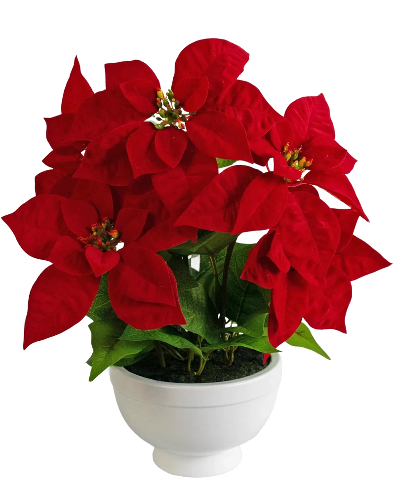Künstliche Pflanze Weihnachtsstern 44 cm rot