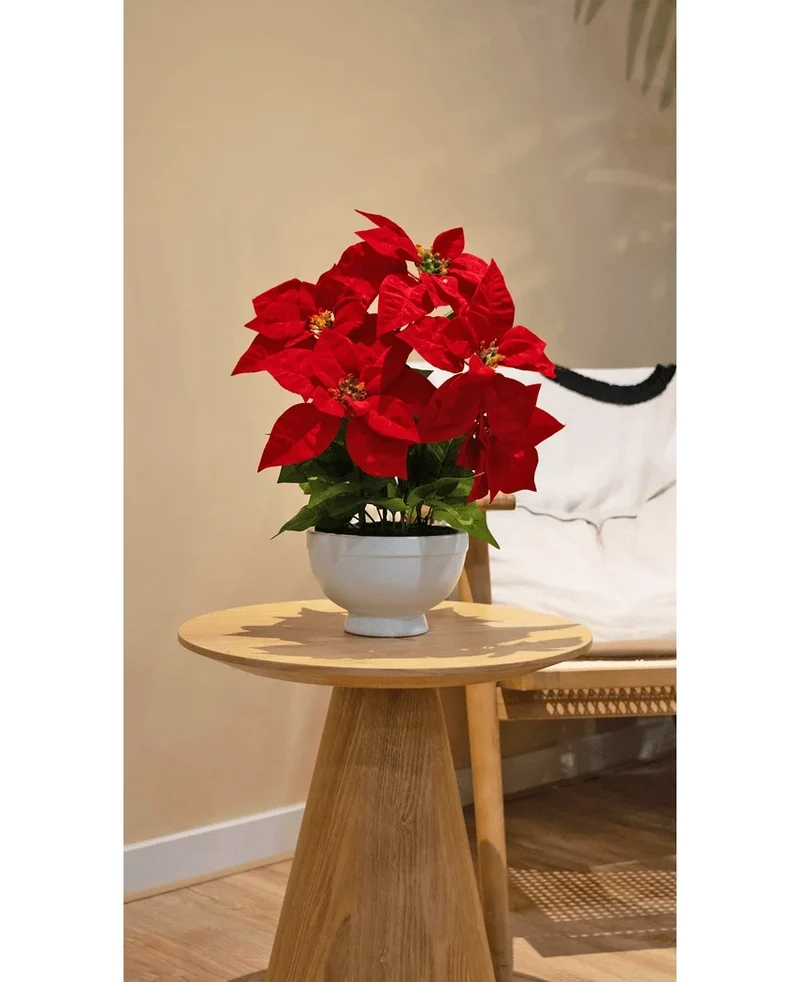 Künstliche Pflanze Weihnachtsstern 44 cm rot