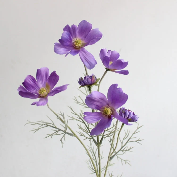 Gänseblümchen Stiel 60 cm, Künstlicher Kosmee Zweig aus Seide, Täuschend echte Kunstblume für Vase, Hochzeit, Gastronomie & Deko