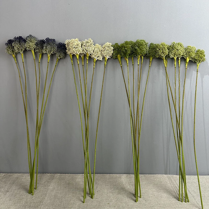 Künstlicher Allium Stiel 64 cm, Realistischer Zierlauch Dekozweig, Hochwertige Kunstblume für Vase, Hochzeit & Floristik, Langlebige Deko