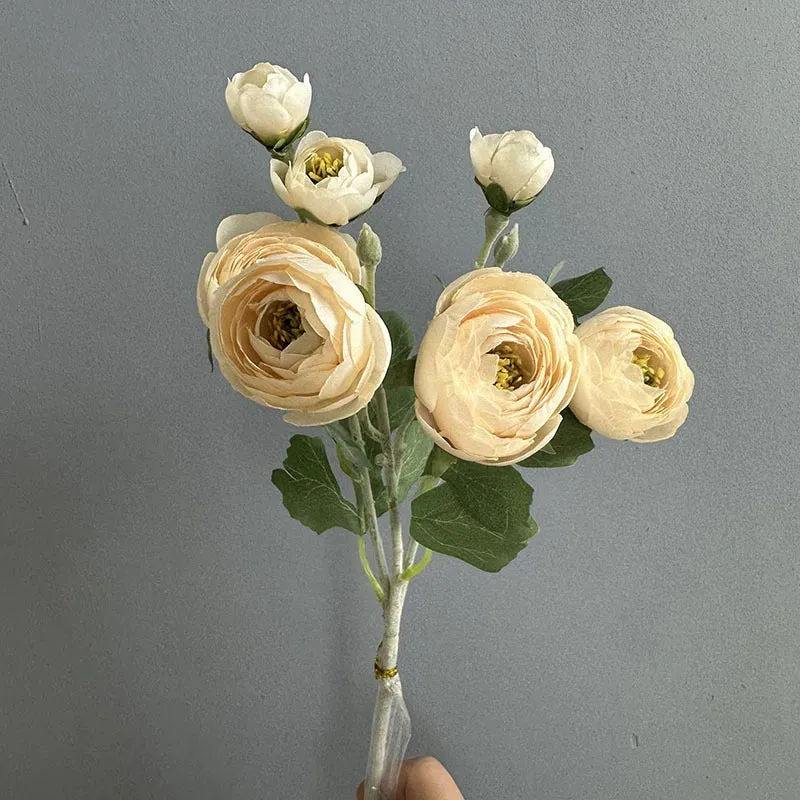 Künstliche 7-Kopf Camellia Blume, 47 cm, realistisch, in 8 Farben, ideal für Hochzeiten, Veranstaltungen, Café-Dekoration, langlebig, pflegeleicht